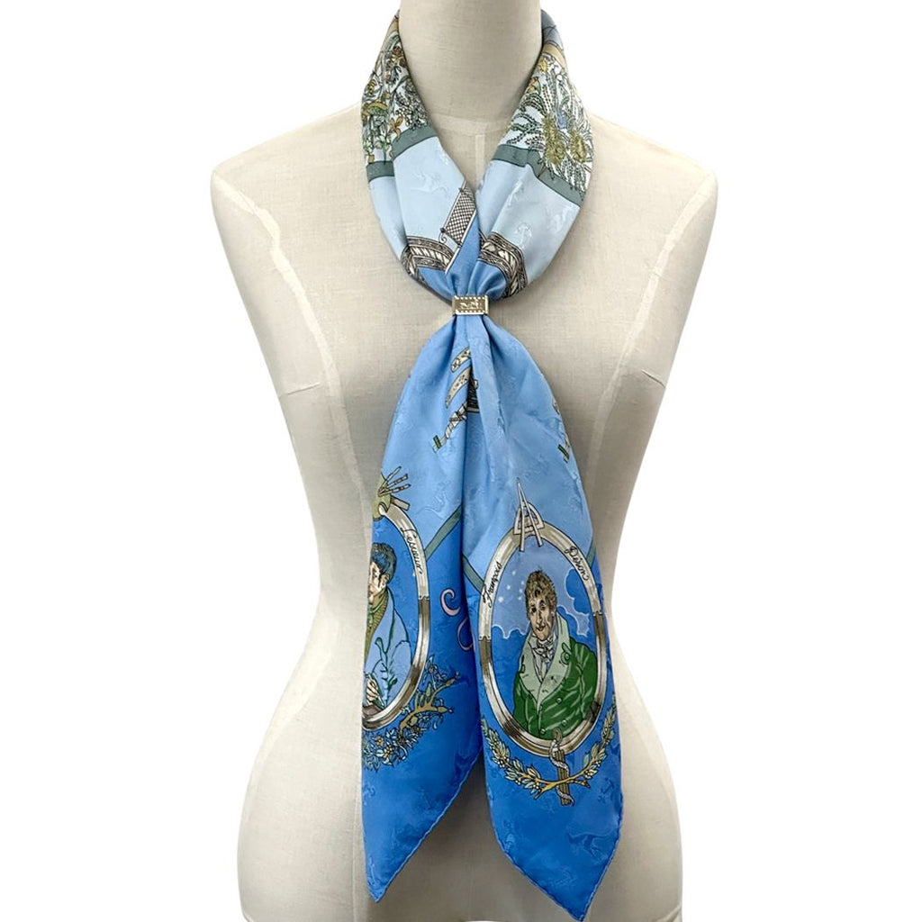 Hermes Scarf Carre 90 le Geographe Geographer Silk Blue Multicolor Australia — view 4