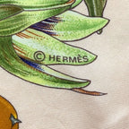 Hermes Scarf Carre 90 Passiflores Passion Flower Silk Beige Multicolor Plant — view 3