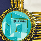 Hermes Scarf Carre 90 Mexique Mexico Silk Navy Multicolor Feather — view 4