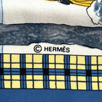 Hermes Scarf Carre 90 Bull&mouth Western Office Winter Mail Silk Blue Multicolor — view 5