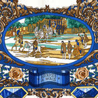 Hermes Scarf Carre 90 L'entente Cordiale Franco British Alliance Silk Blue — view 4