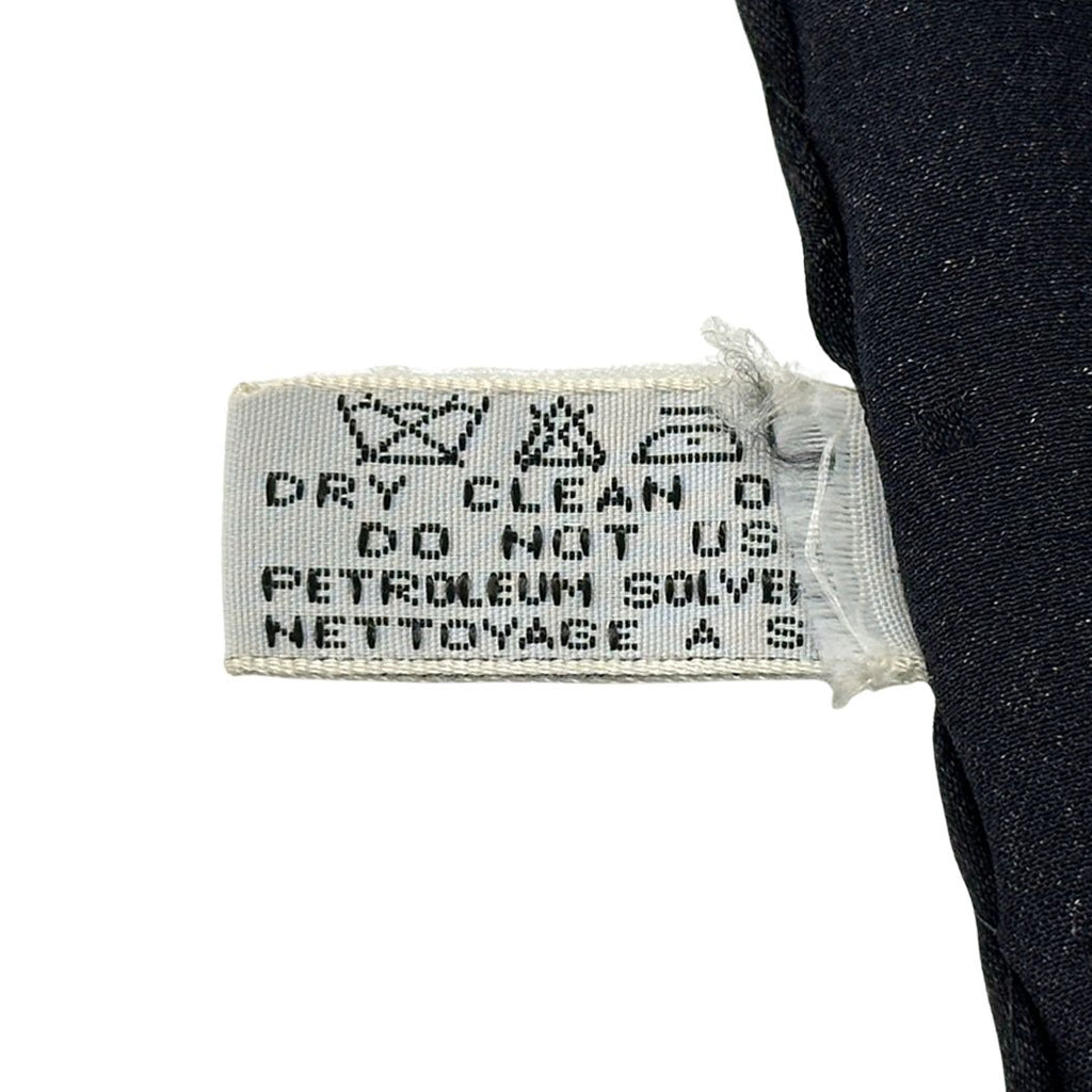 Chanel Scarf Silk Black Blue Ribbon Dot Logo Large — view 3