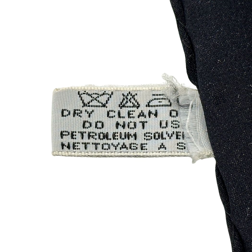 Chanel Scarf Silk Black Blue Ribbon Dot Logo Large — view 3