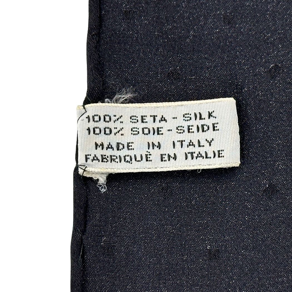 Chanel Scarf Silk Black Blue Ribbon Dot Logo Large — view 4