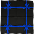 Chanel Scarf Silk Black Blue Ribbon Dot Logo Large