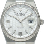 Rolex Land Watch Honeycomb Motif Box 18k White Gold SS