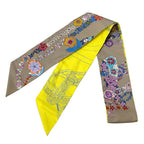 Hermes Scarf Brides de Gala en Fleurs Ceremonial Bridle with Flowers Silk Gray