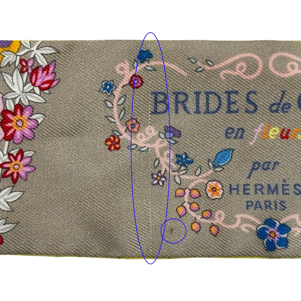 Hermes Scarf Brides de Gala en Fleurs Ceremonial Bridle with Flowers Silk Gray — view 9