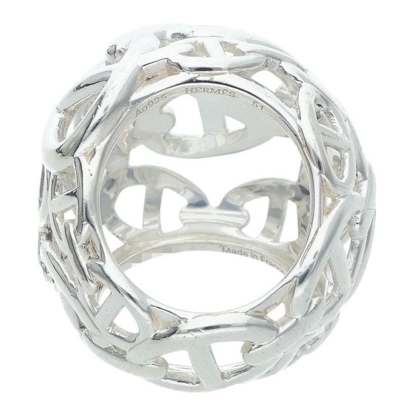 Hermes Chaine D'ancre Enchainee TGM Silver Ring — view 2