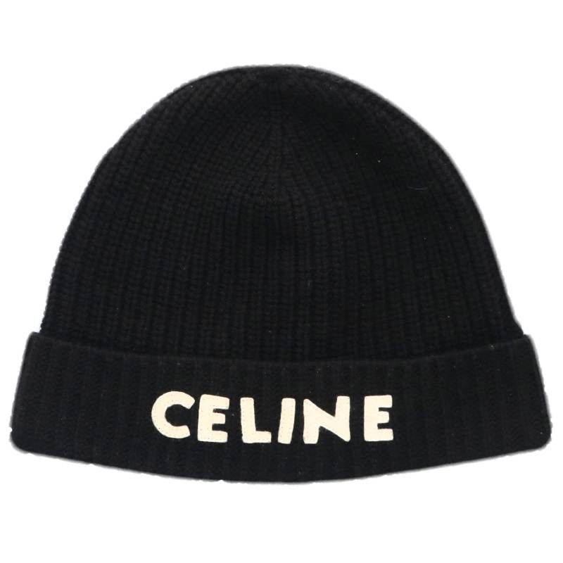 Celine Logo Embroidered Knit Cap TU