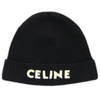 Celine Logo Embroidered Knit Cap TU