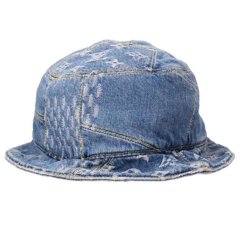 Louis Vuitton Bonnet Damier Giant Wave Monogram Reversible Denim Bucket — view 2