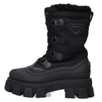 Prada Monolith Shearing Boots Re-Nylon Fleece High Cut Leather 7.5
