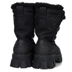 Prada Monolith Shearing Boots Re-Nylon Fleece High Cut Leather 7.5 — view 2