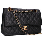 Chanel Quilted 25 29 Lambskin Double Flap Chain Leather Shoulder Bag 25