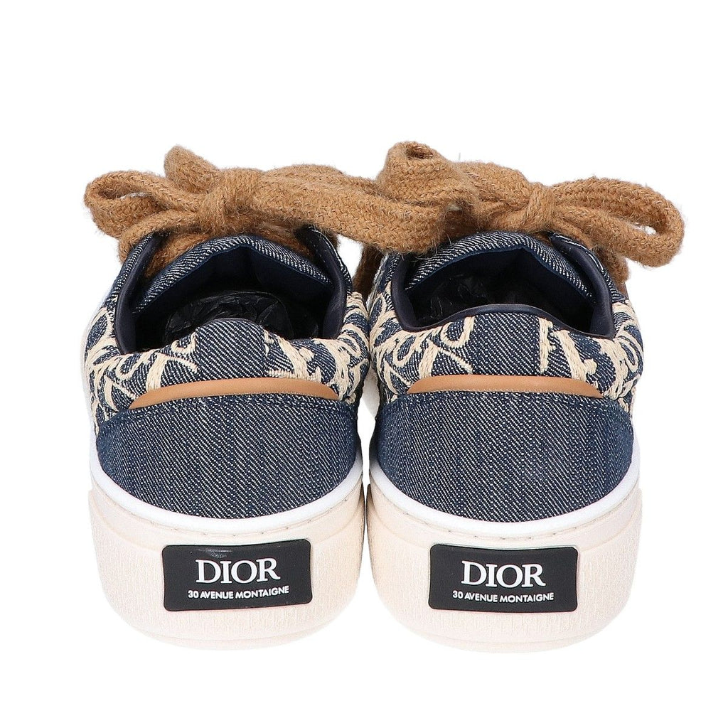 Dior 577 Oblique Raffia Effect Denim 33 Spin Sneakers — view 3