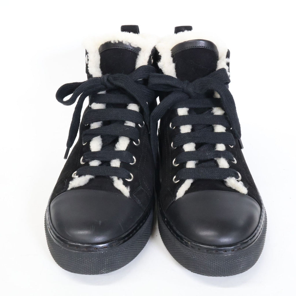 Hermes Jimmy Fleece Shearling High Cut Sneakers — view 2