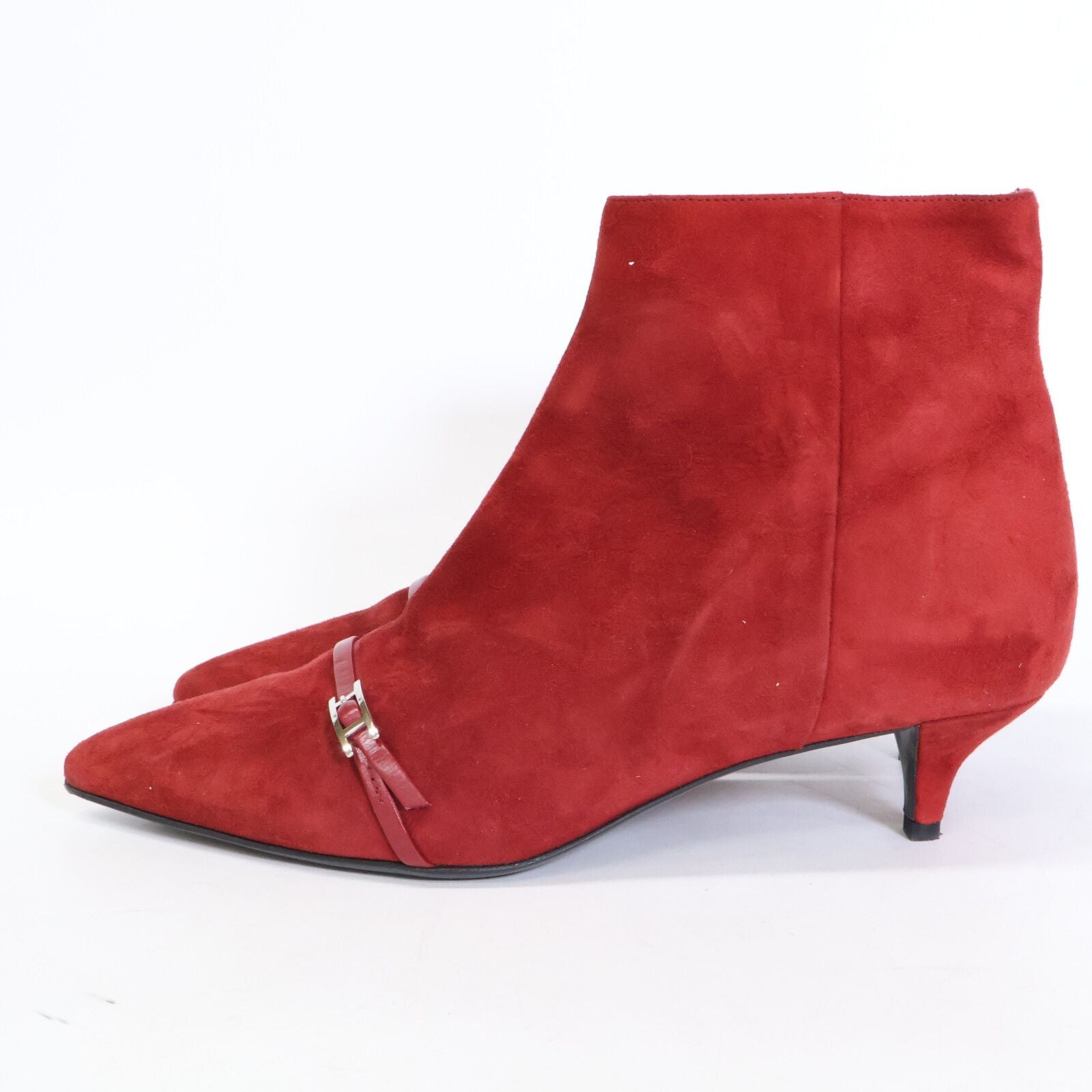 Hermes Suede Side Zip Pointed Toe Short Boots — view 2