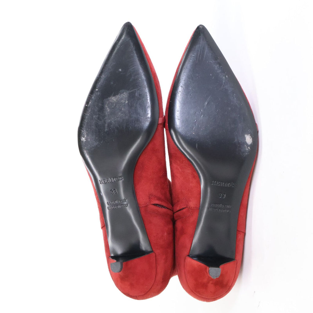 Hermes Suede Side Zip Pointed Toe Short Boots — view 6