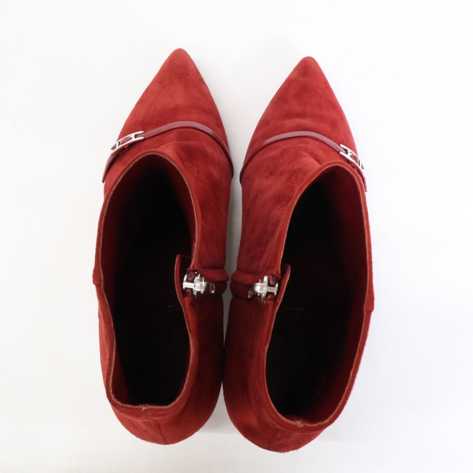 Hermes Suede Side Zip Pointed Toe Short Boots — view 5