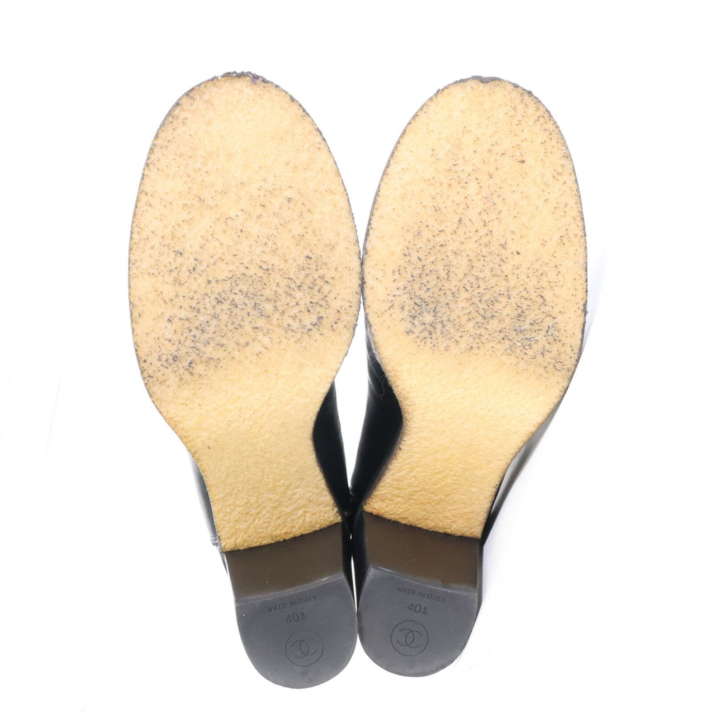 Chanel CC Logo Tweed Replacement Leather Short Boots — view 6