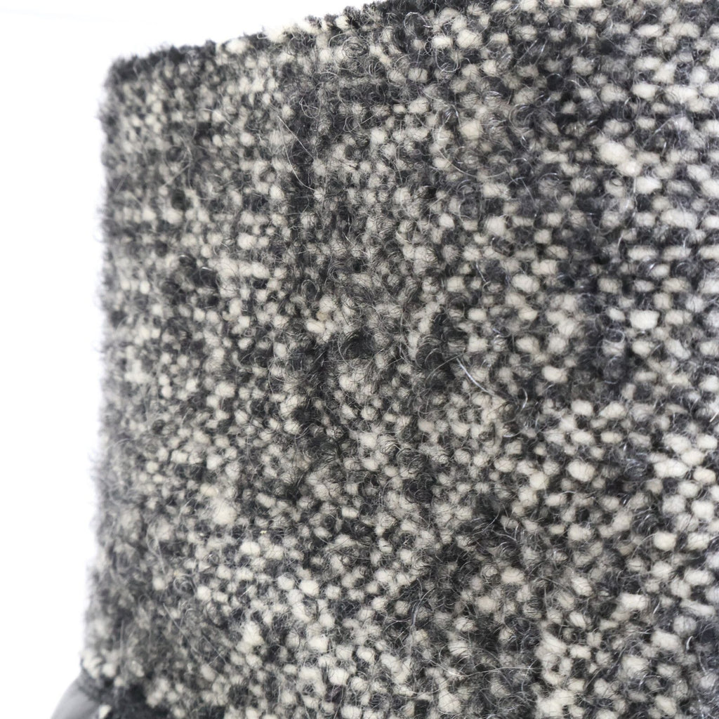 Chanel CC Logo Tweed Replacement Leather Short Boots — view 9