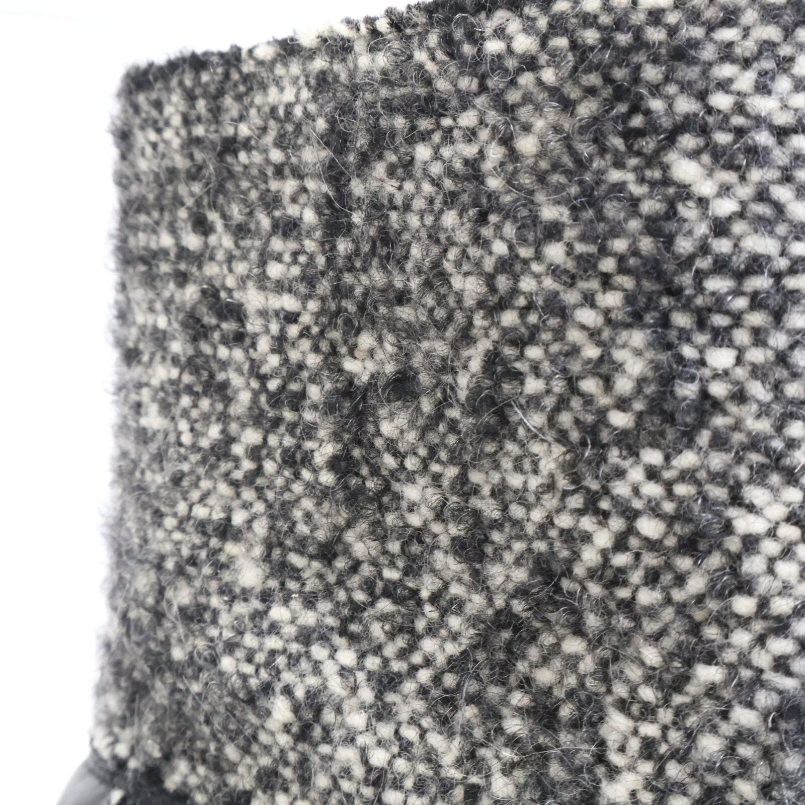 Chanel CC Logo Tweed Replacement Leather Short Boots — view 9
