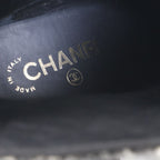 Chanel CC Logo Tweed Replacement Leather Short Boots — view 7