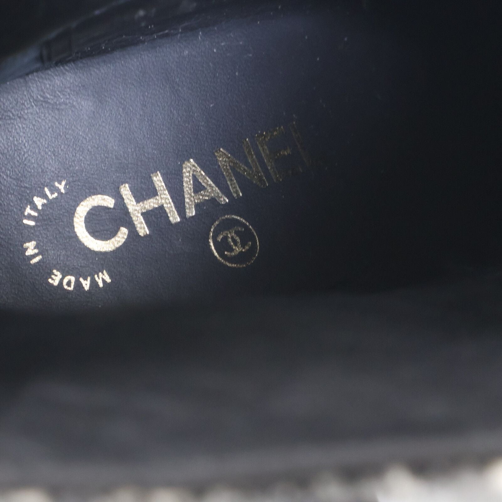 Chanel CC Logo Tweed Replacement Leather Short Boots — view 7
