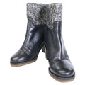 Chanel CC Logo Tweed Replacement Leather Short Boots
