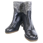 Chanel CC Logo Tweed Replacement Leather Short Boots