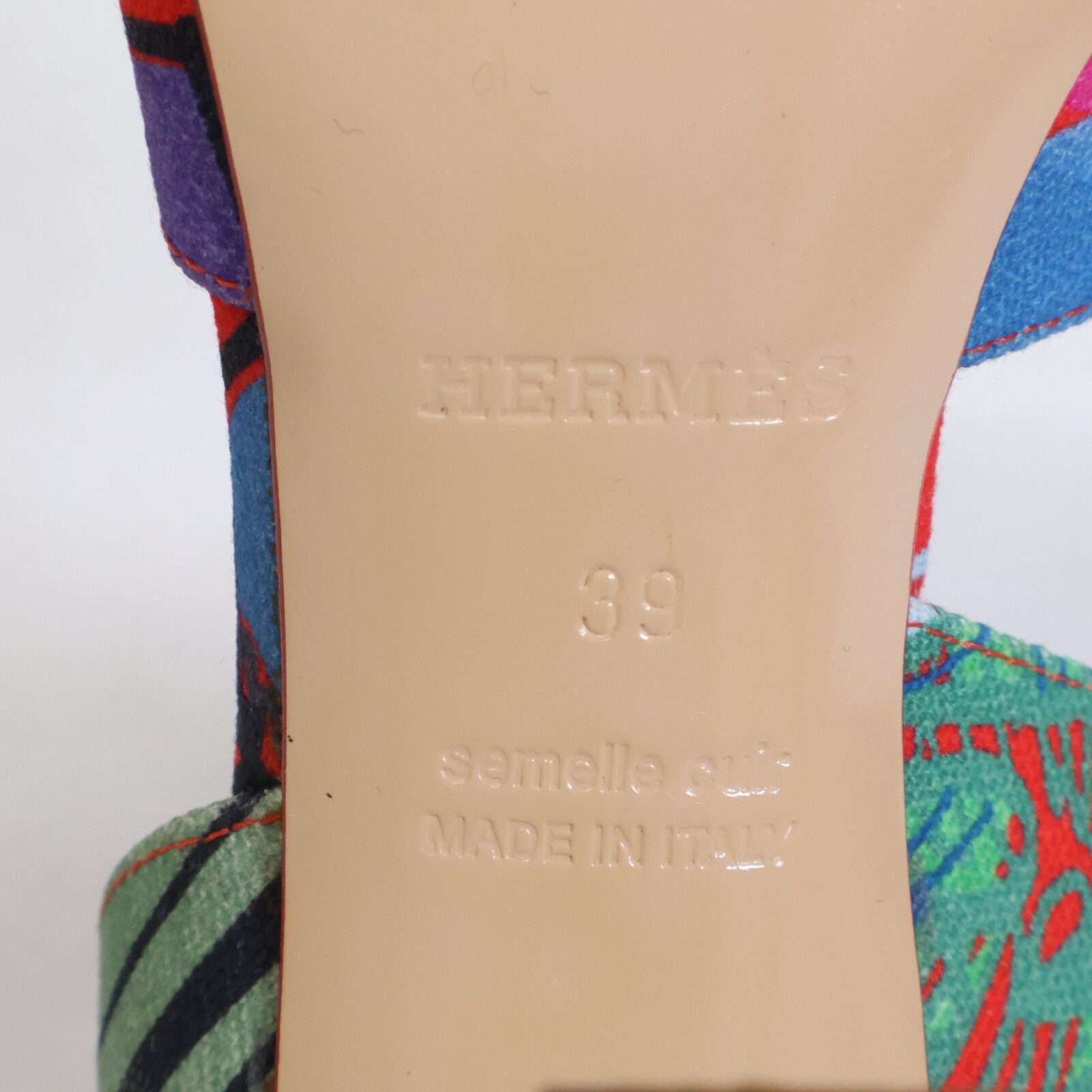 Hermes Allover Canvas Ankle Strap Sandals — view 7