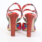 Hermes Allover Canvas Ankle Strap Sandals — view 3