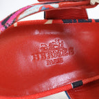 Hermes Allover Canvas Ankle Strap Sandals — view 6