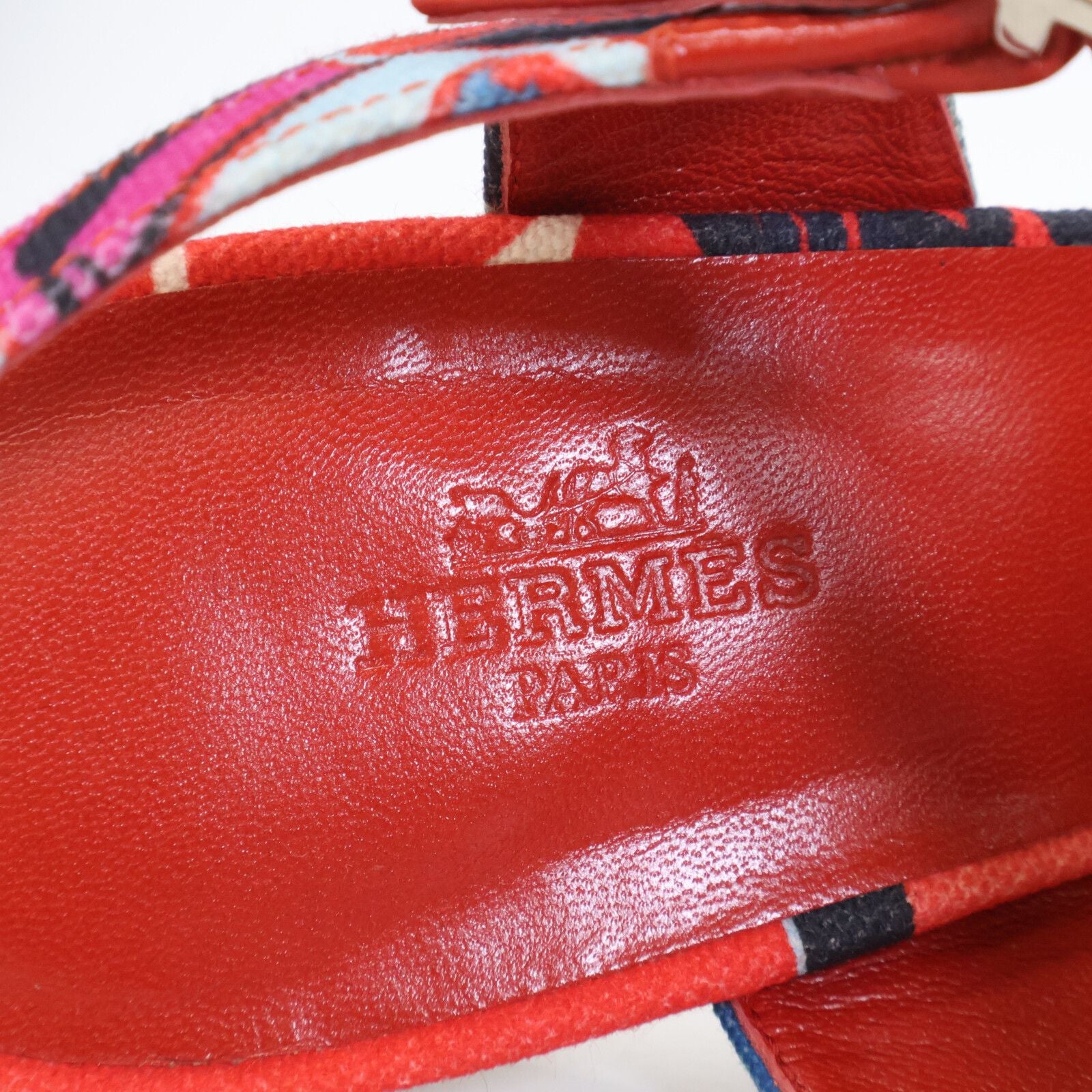 Hermes Allover Canvas Ankle Strap Sandals — view 6
