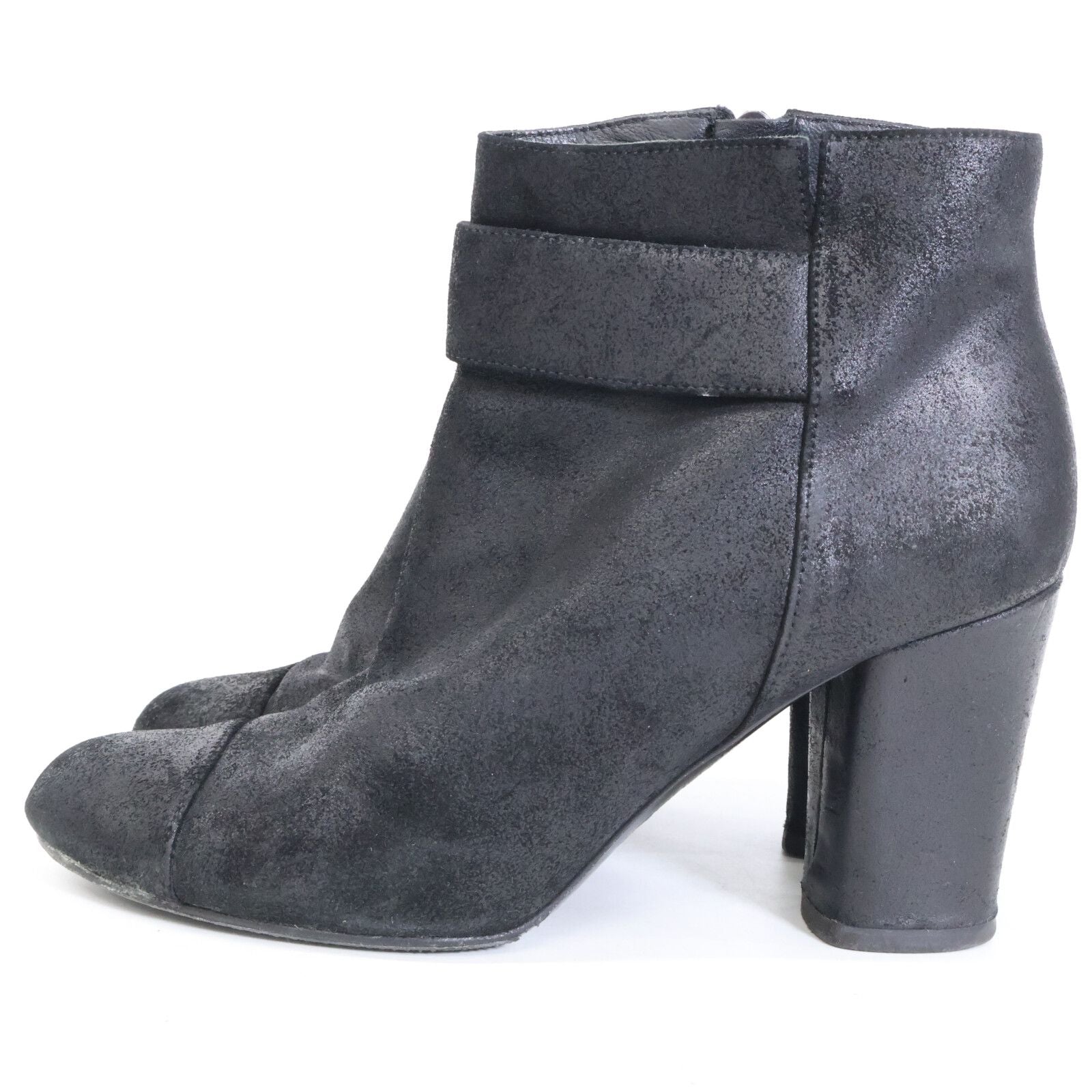 Chanel CC Logo Belt Side Zip Short Boots — view 2