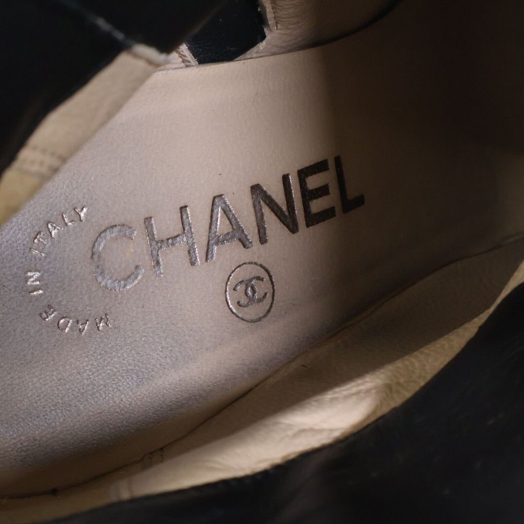 Chanel CC Logo Belt Side Zip Short Boots — view 7