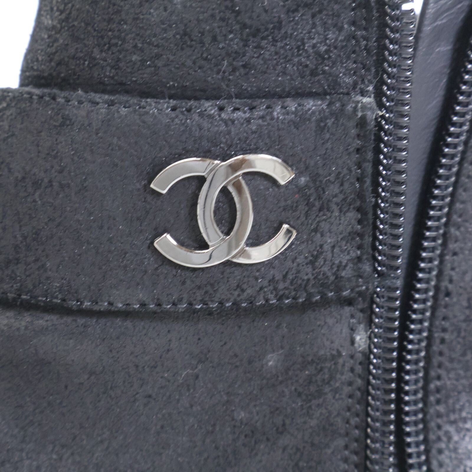 Chanel CC Logo Belt Side Zip Short Boots — view 8