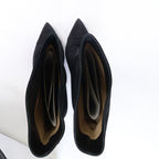 Chanel Gabriel CC Logo Embroidery Suede Satin Pointed Toe Boots 40 1 2C — view 5
