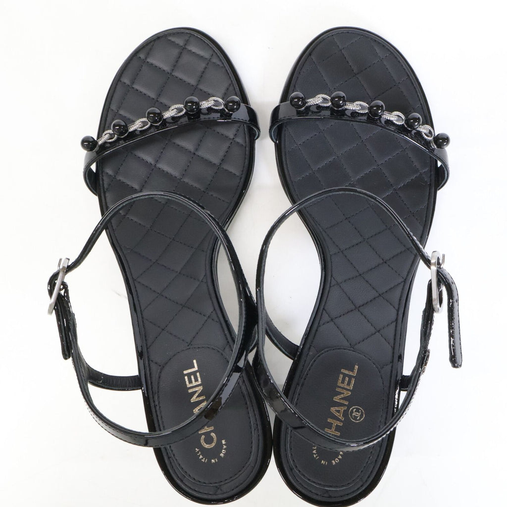 Chanel Chain Sandal Black — view 5
