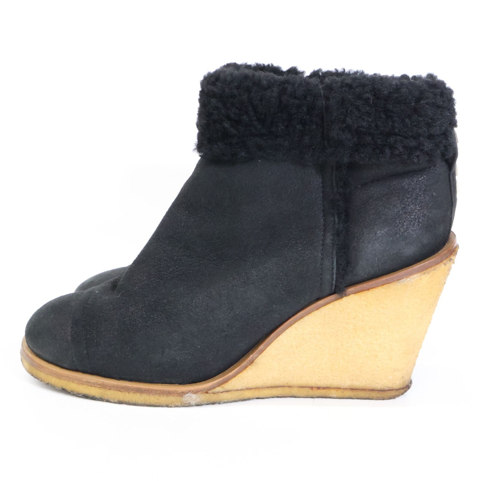 Chanel Shearling Fleece Wedge Sole Short Boots No Indicated — view 2