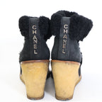 Chanel Shearling Fleece Wedge Sole Short Boots No Indicated — view 3