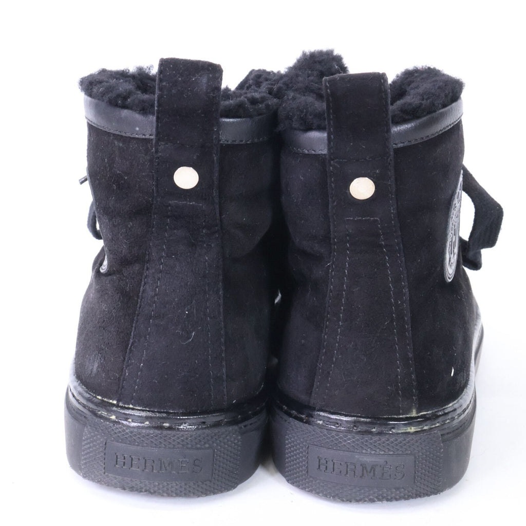 Hermes Jimmy Fleece Shearling High Cut Sneakers — view 3