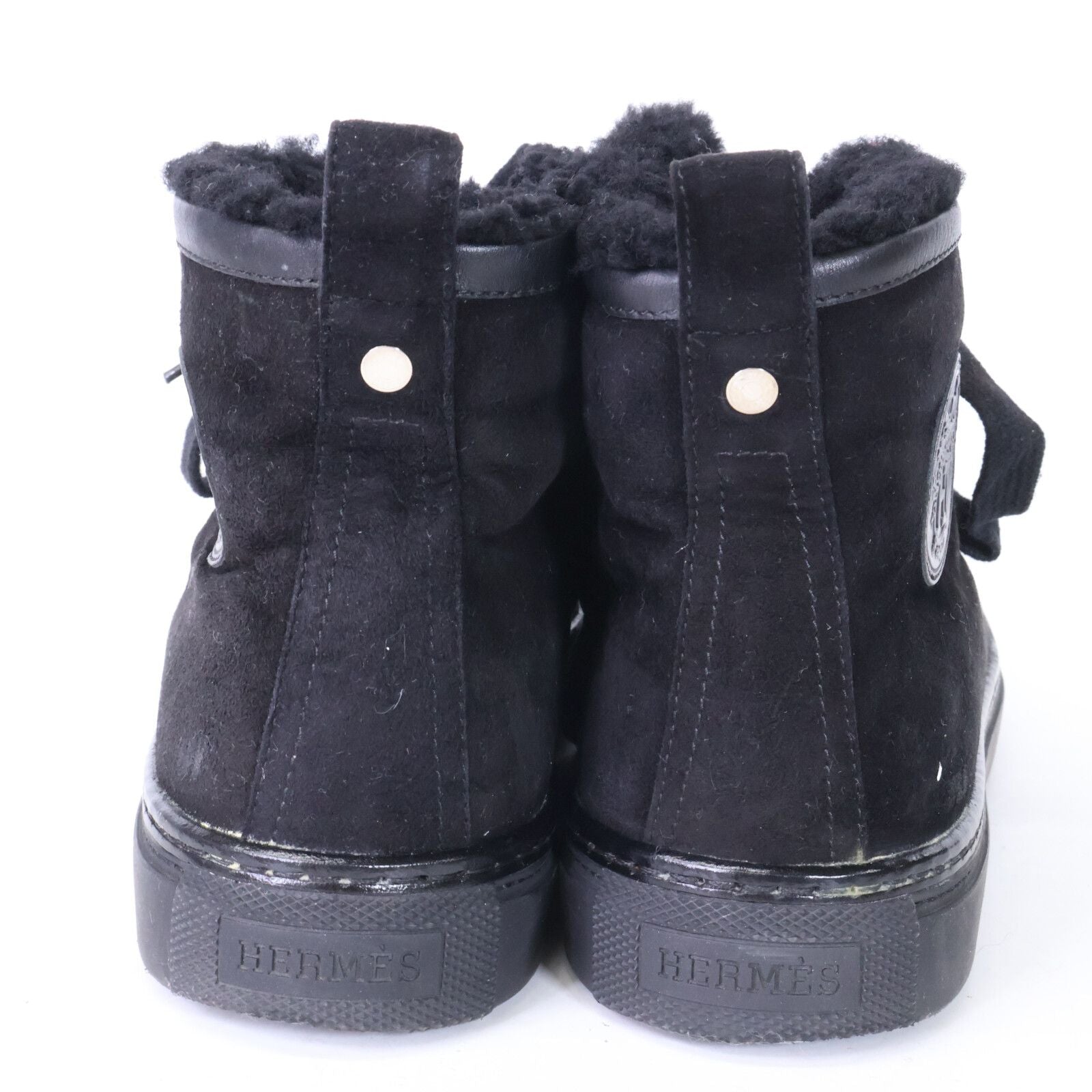 Hermes Jimmy Fleece Shearling High Cut Sneakers — view 3