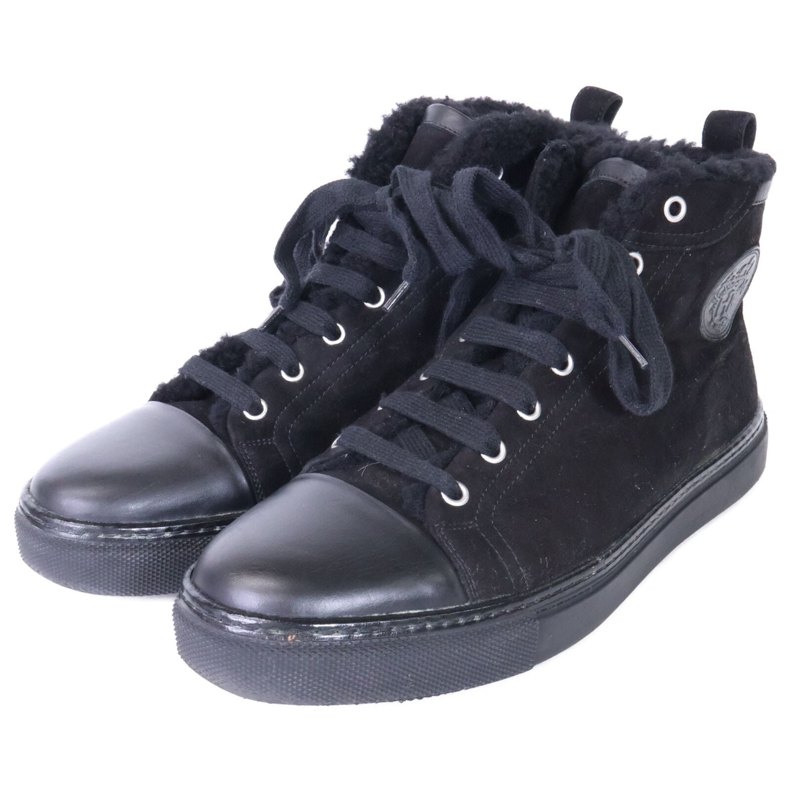 Hermes Jimmy Fleece Shearling High Cut Sneakers