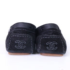 Chanel CC Logo Stitch Ribbon Suede Deck Shoes — view 3