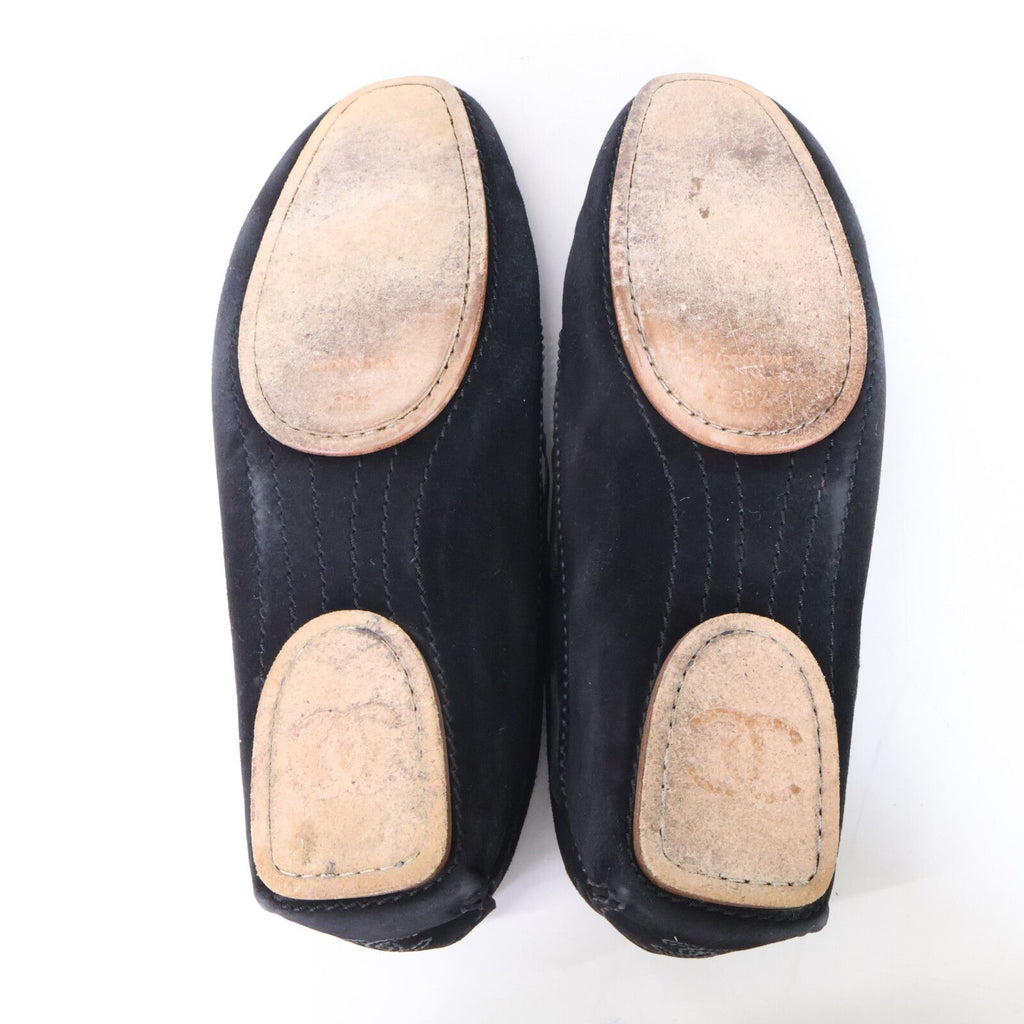 Chanel CC Logo Stitch Ribbon Suede Deck Shoes — view 6