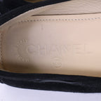 Chanel CC Logo Stitch Ribbon Suede Deck Shoes — view 7