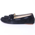 Chanel CC Logo Stitch Ribbon Suede Deck Shoes — view 2
