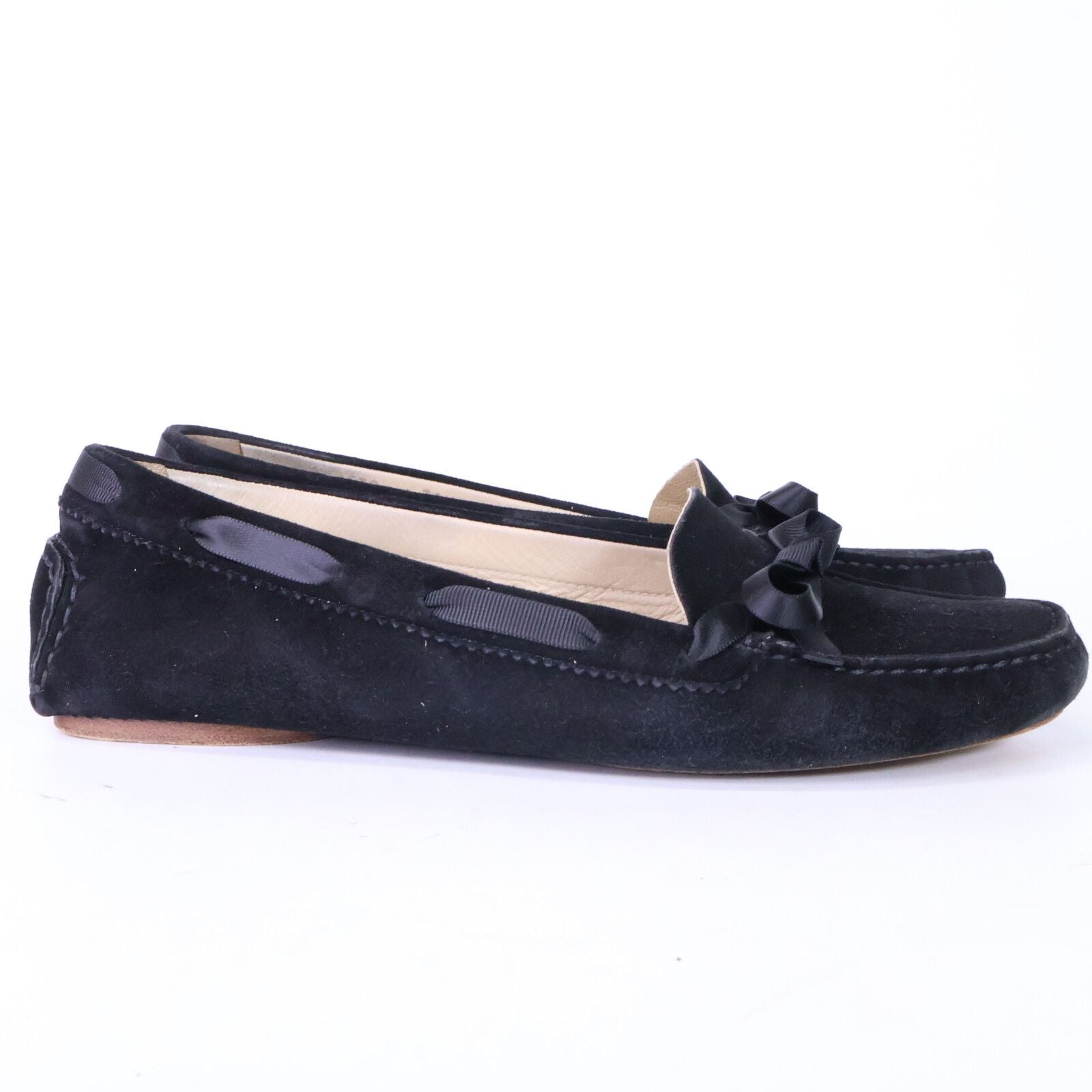 Chanel CC Logo Stitch Ribbon Suede Deck Shoes — view 4